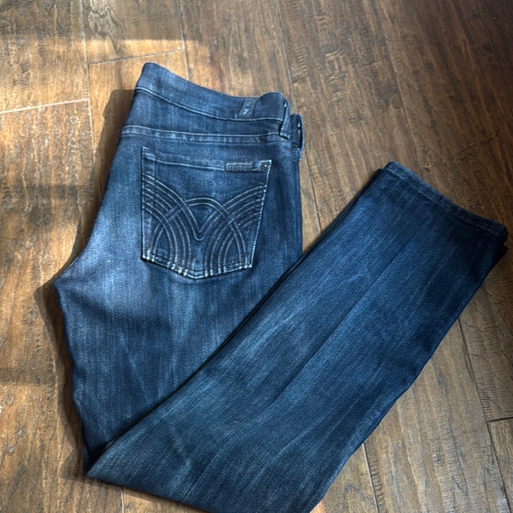 7 For All Mankind Blue Bootcut Jeans